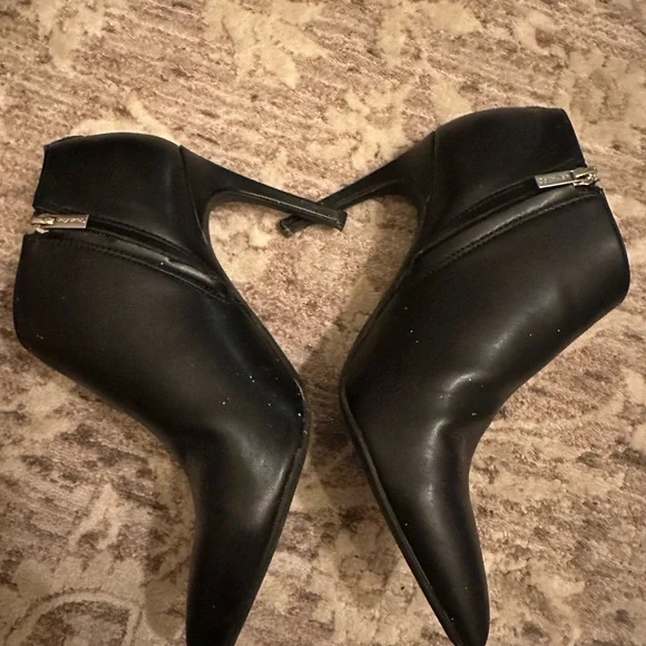 Calvin Klein Sleek Black Ankle Boot. 4 inches - Picture 2 of 4
